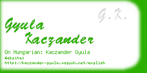 gyula kaczander business card